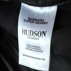 Hudson Jeans Black Super Skinny Interior Label Visible